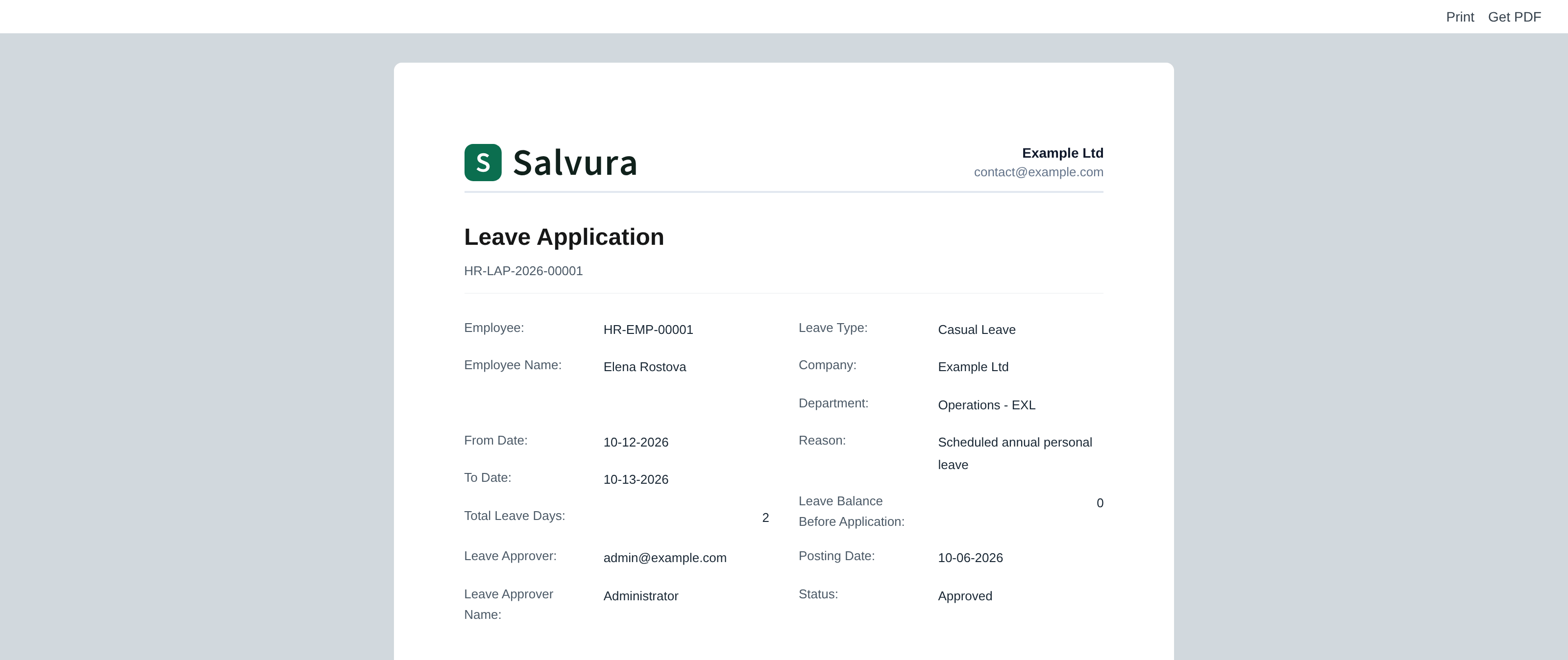SalvuraCare management interface preview